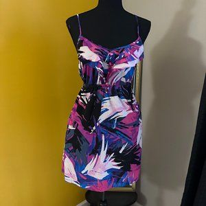 Billabong Sun Dress Womens Dress Small Watercolor Purple Pink Blue Tropical
